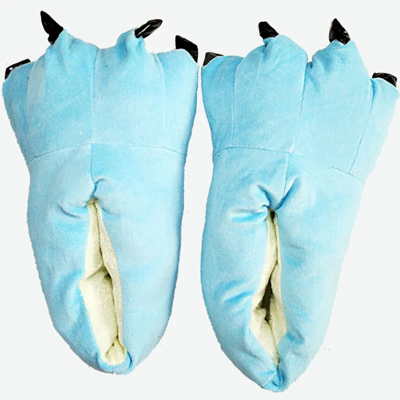 Animal Claw Boys Shoes Slippers Kigurumi Pajamas Onesies Shoes Winter Kids Girls Shoes Warm Thicken Gray Pink Paw House Slippers
