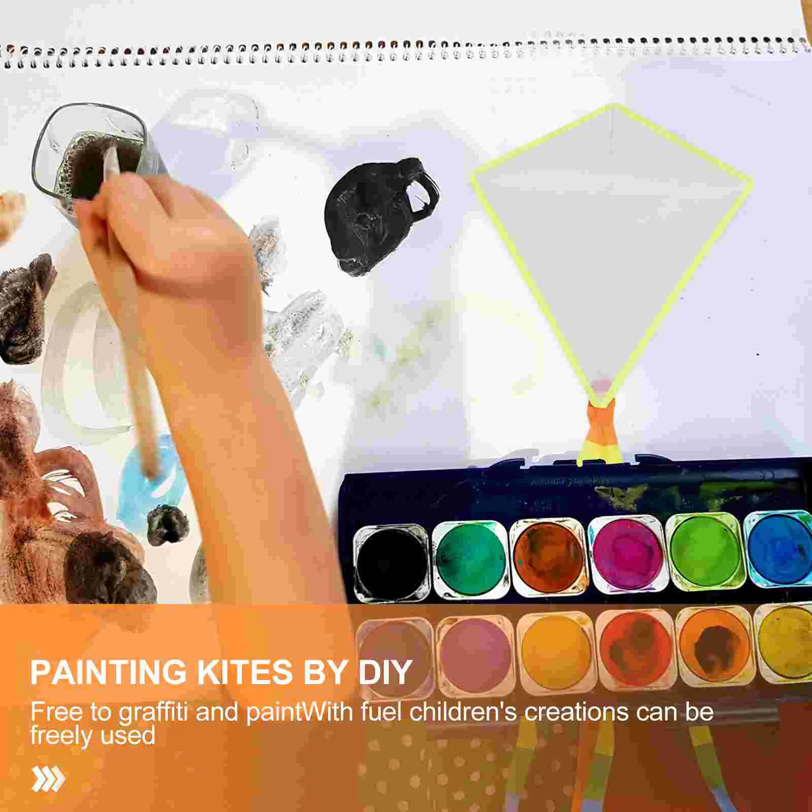 15 Sets Outdoor Toys Teaching Blank Kite DIY Painting Fly Swivel Line Kids Cloth Toddler