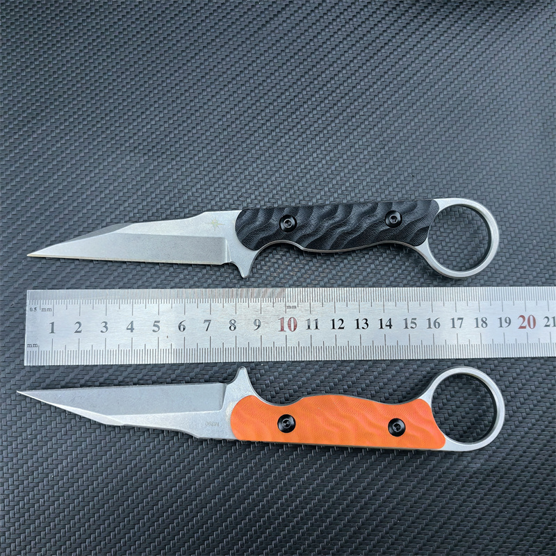 2024 Newest Toor Neck Knives Jank Shank Outlaw Fixed 3 440c Stonewashed Wharncliffe Blade G10 Handles with Ring Outdoor Tactical EDC Pocket Knife 1500