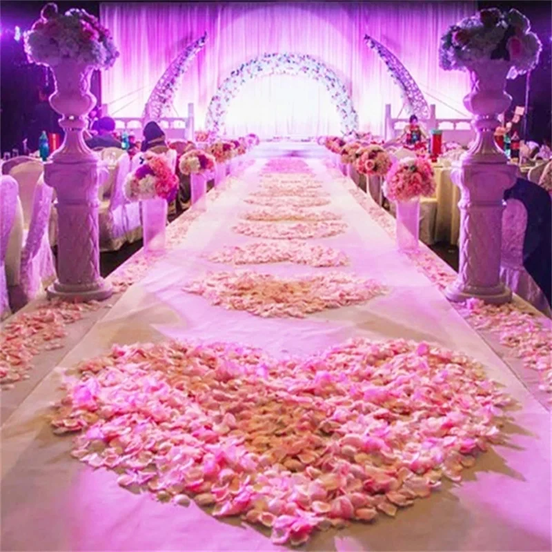 2000Pcs/bag Artificial Rose Petals Pink for Weddings Colorful Rose Red Petals of Roses For Marriage Birthday Wedding Decoration