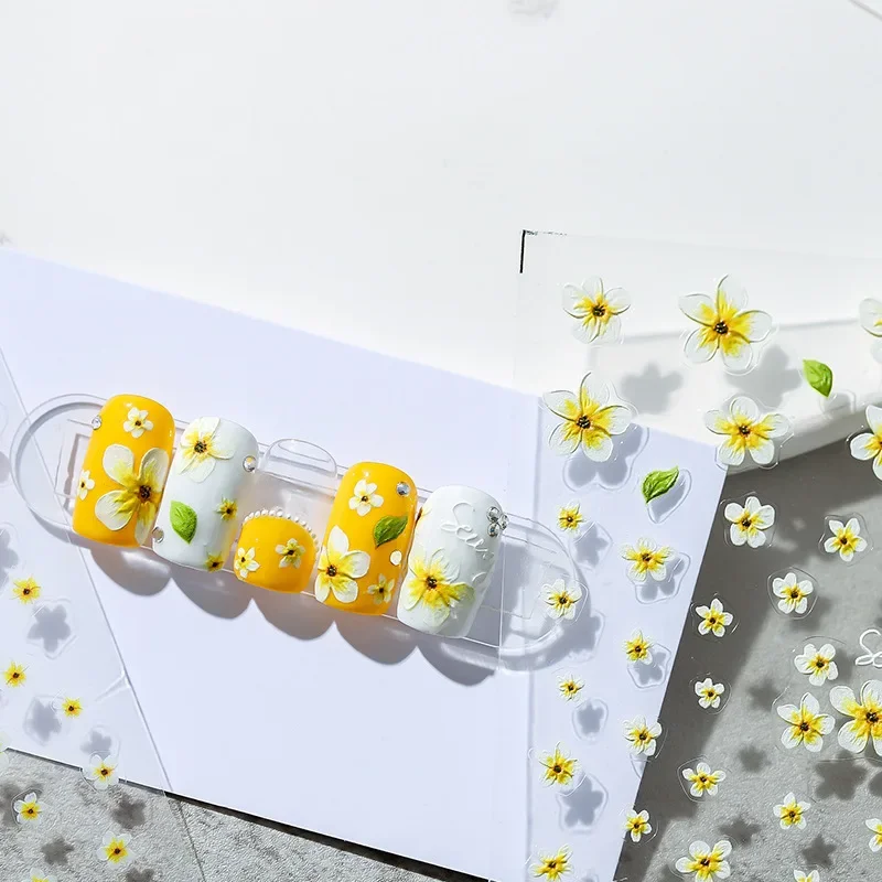New Technology Ultra thin D Nail Stickers Daisy Flowers Art Decorative 5