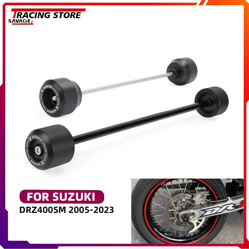 DRZ400 Slider For SUZUKI DRZ400SM 2005-23 Motorcycle Front Rear Wheel Fork Crash Slider Wheel Hub Protector DRZ 400SM Accessory