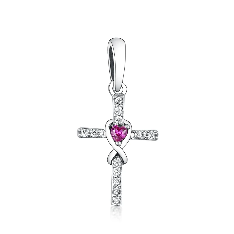 Fit Original Pan Charms Bracelet 925 Stering Silver Cross Jesus Virgin Mary Our Lady Dangle Bead For Religious Making Berloque