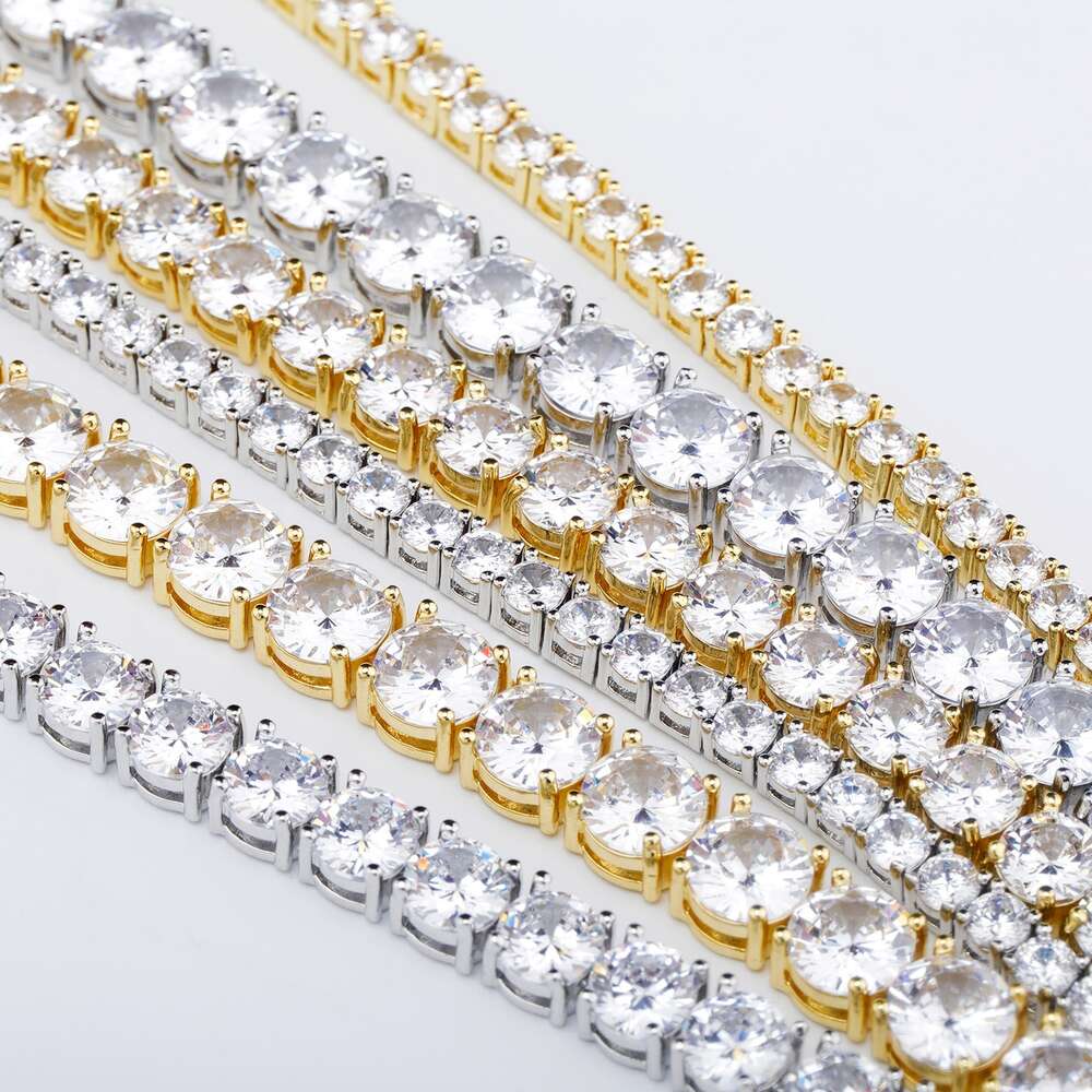 iced out VVS moissanite 3mm 4mm bracelet spring clasp lab dia tennis chain necklace