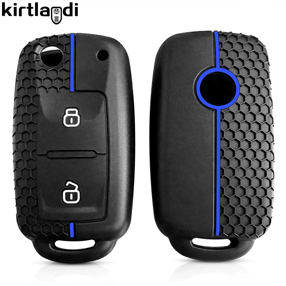 Silicone Key Case Cover For VW Passat Golf 4 5 6 Polo T5 Caravelle Touran Skoda Octavia Fabia Seat Toledo Ligier JS 50 Sport