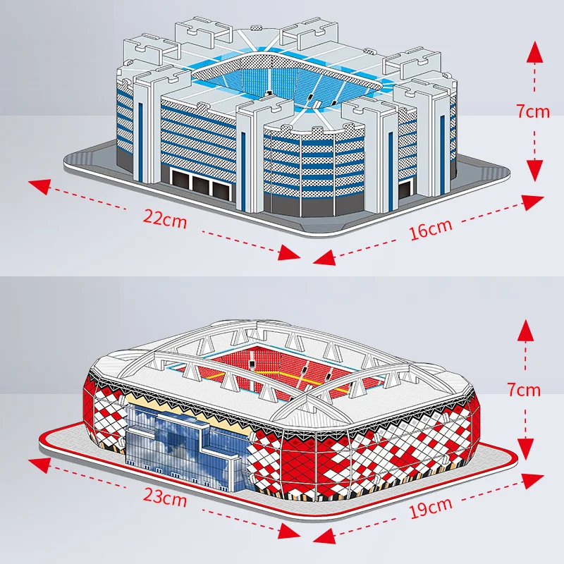 Larger Size Children s Puzzle Paper Card Assembly Soccer Field Mold Building Kids Handmade DIY D Desktop Decoration 5