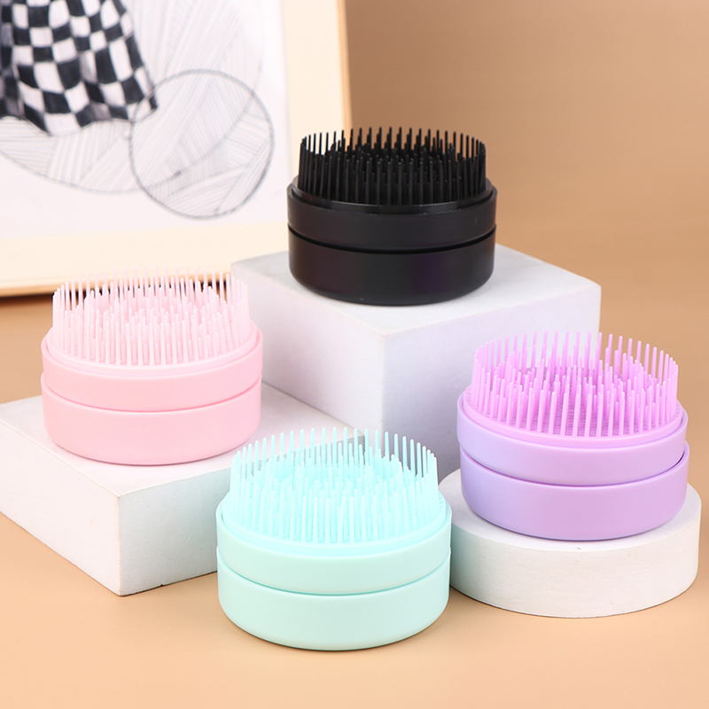 2in1 Creative New Product Portable Round Travel Massage Folding Comb Girl Hair Brush With Mirror Mini Pocket Mirror Styling Tool
