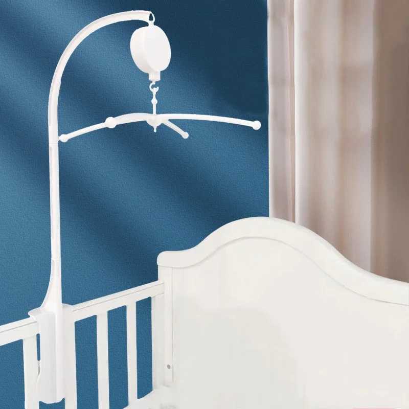Mobiles# White Baby Crib Mobile Bed Bell Toys Holder Infant Toy Arm Bracket Wind-up Music Box Baby Toys Carousel Rattles Bracket Set Bb Q240525