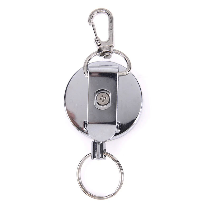 Retractable Pull Key Ring Chain Reel ID Lanyard Name Tag Card Badge Holder Reel Extendable Belt Key Ring Clip