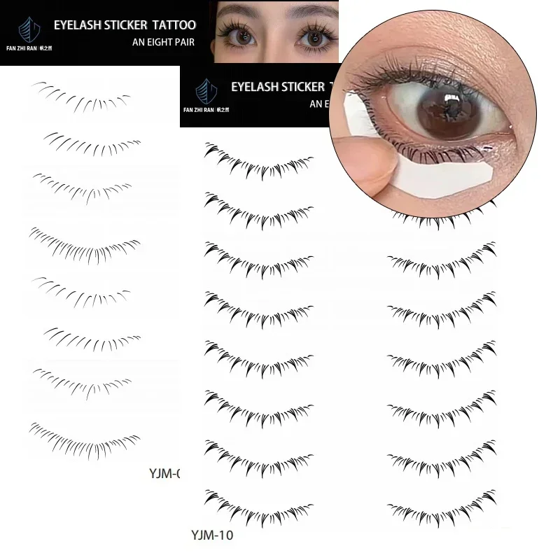 Lower Eyelash Tattoo Stickers Waterproof Lasting Fake Lashes Temporary Tattoo Patch Natural Lifelike False Eyelashes Eye Makeup