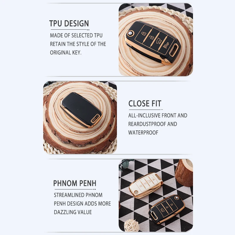New TPU Car Key Case Cover for KIA RIO 3 K2 K3 K4 K5 Sportege Picanto Optima Soul Ceed Sorento Forte Stinger Cerato Accessories