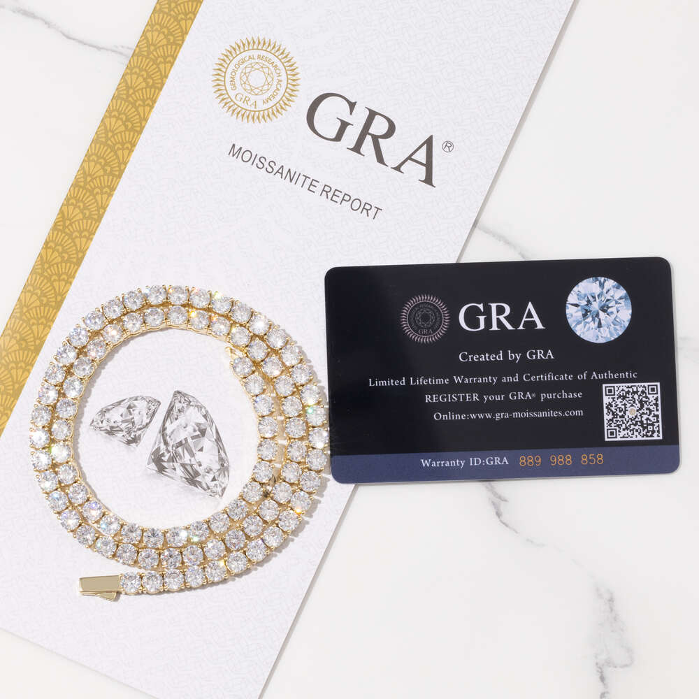 iced out VVS moissanite 3mm 4mm bracelet spring clasp lab dia tennis chain necklace