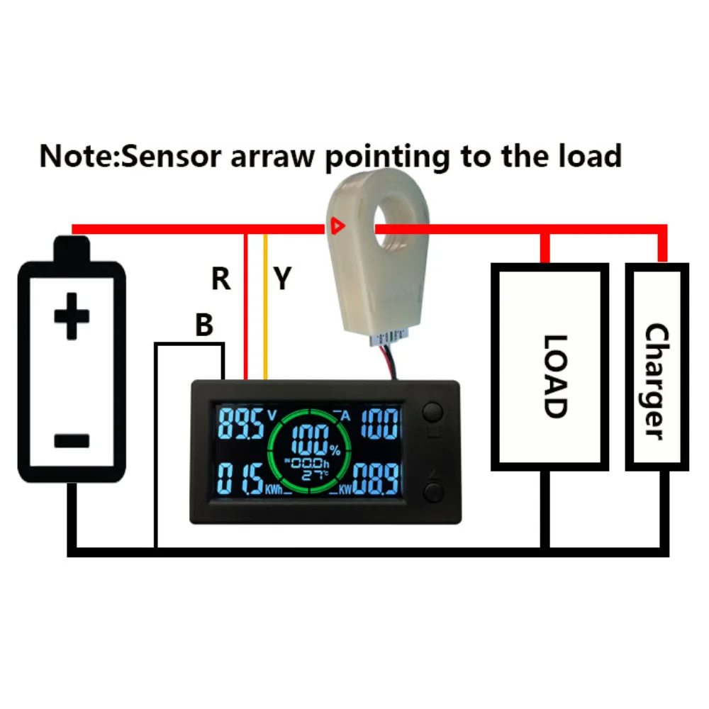 Bluetooth APP DC 0~300v 400A Battery Monitor Hall Coulomb Tester Digital Voltmeter Ammeter Capacity Power AH Voltage Meter