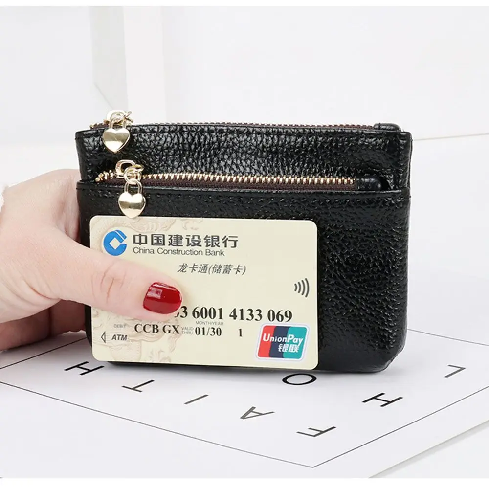 2023 Women PU Leather Coin Purse Mini Change Purses Kids Coin Pocket Wallets Key Chain Zipper Pouch Card Holder Wallets