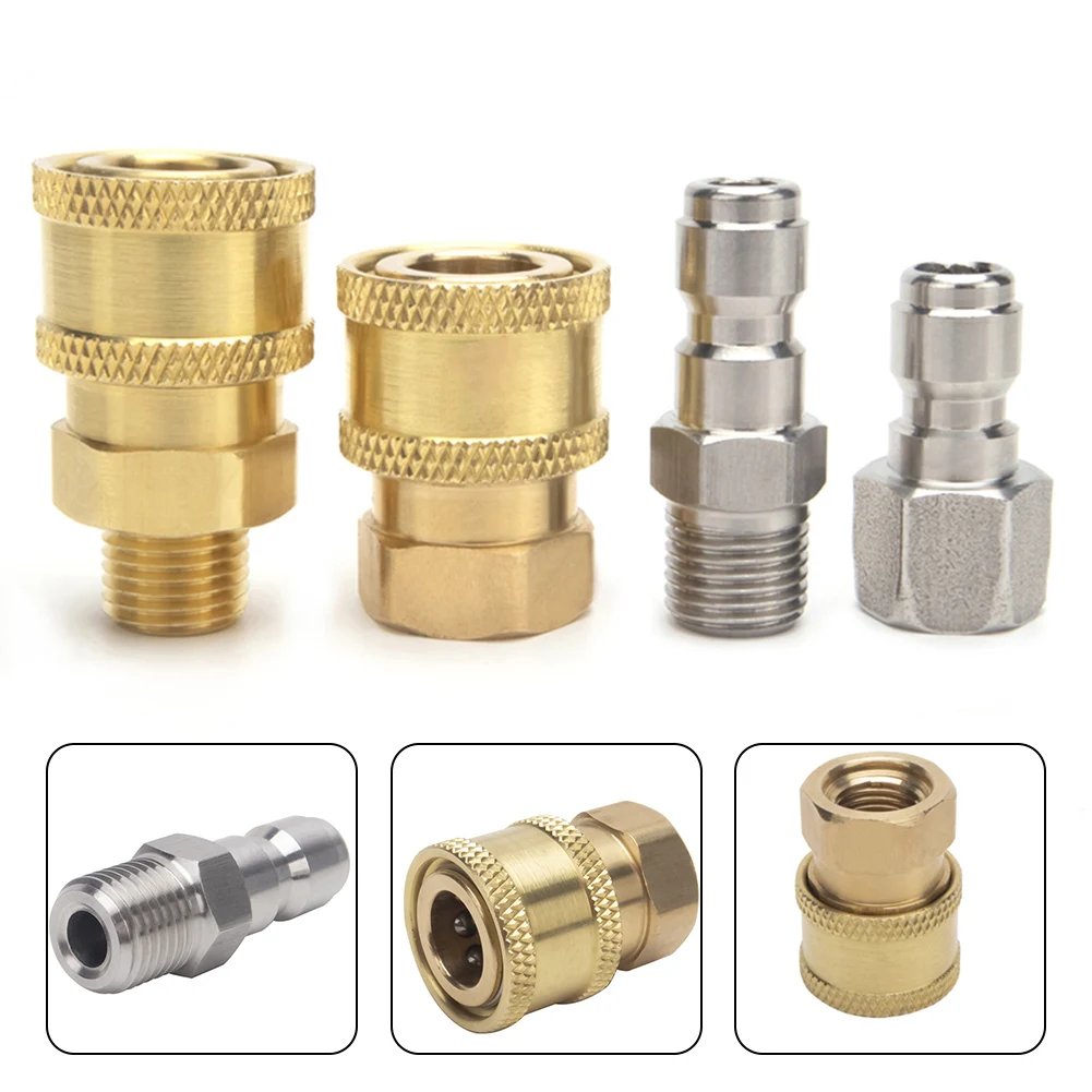 1pcs 1/4 Quick Connector High Pressure Cleaning Machine Connector Pressure Washer Coupling For Garden Joints Replacement Parts