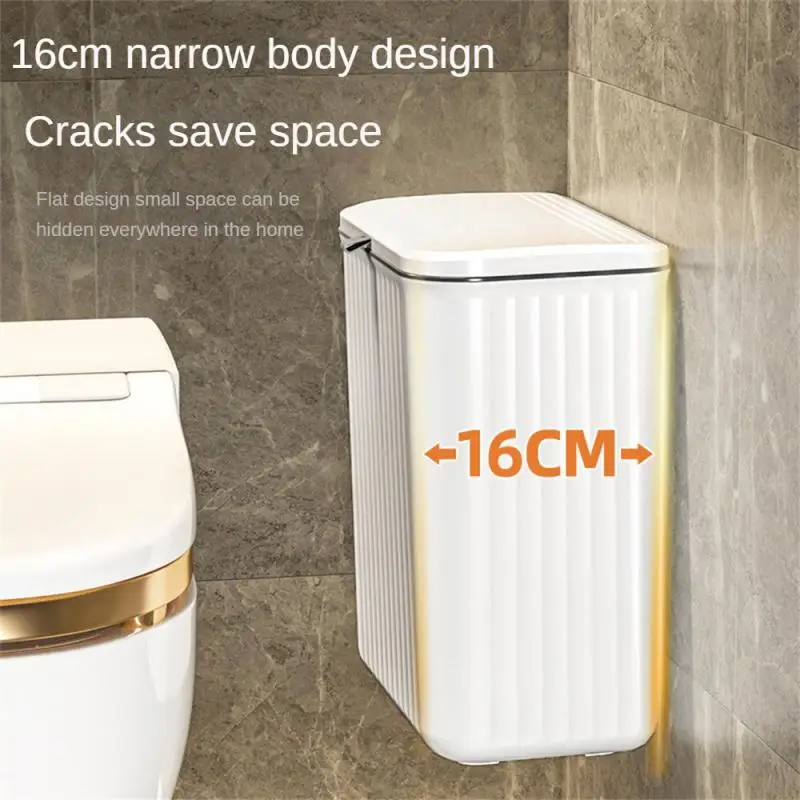 8/12L Bathroom Trash Can With Lid Kitchen Wall Mounted Waste Bin Large Capacity Recycling Garbage Basket Hanging Trash Bins