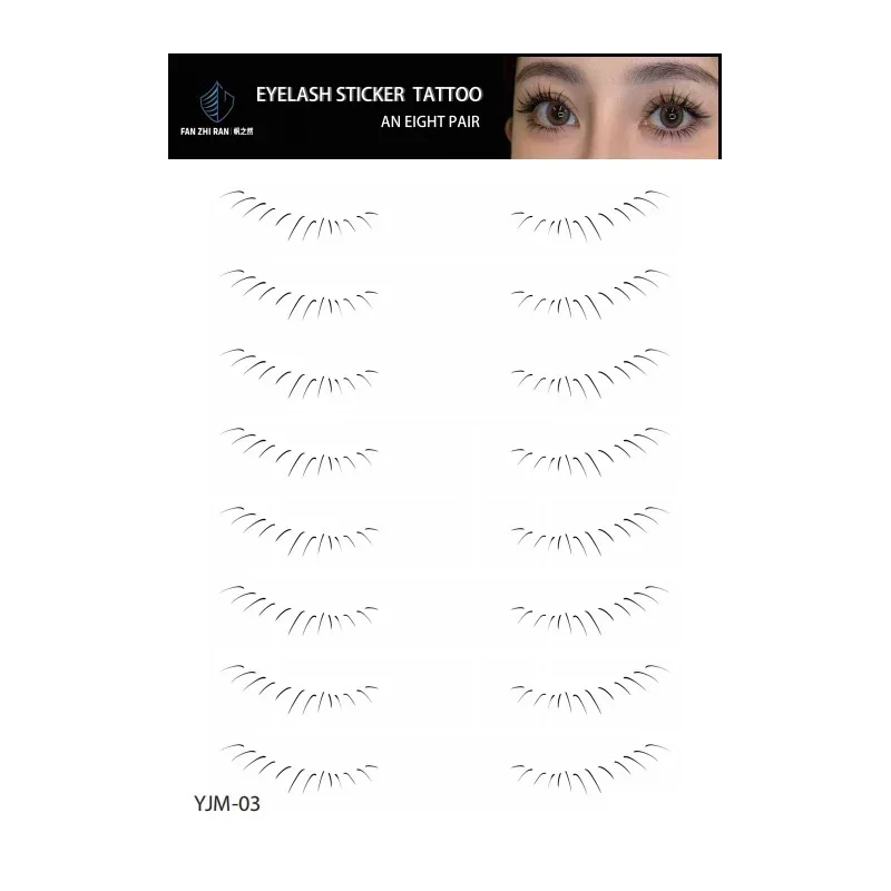 Lower Eyelash Tattoo Stickers Waterproof Lasting Fake Lashes Temporary Tattoo Patch Natural Lifelike False Eyelashes Eye Makeup