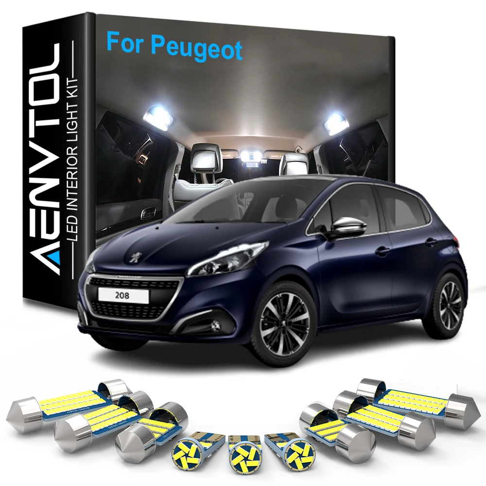 Car LED Interior Lights Canbus For Peugeot 207 307 407 106 107 108 206 308 508 206 2008 3008 4007 4008 5008 RCZ Auto Accessories