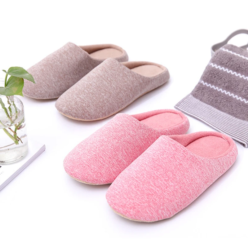 Women Indoor Slippers Thicken Warm Plush Home Shoes Spring Autumn Shoes House Flat Floor Slipper Soft Silent Slides For Bedroom