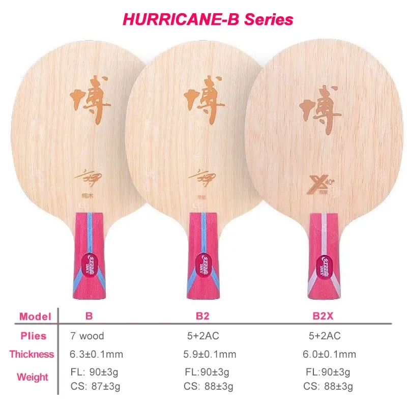 Original DHS Hurricane-B Series Table Tennis Blade Hurricane B B2 B2X Professional Ping Pong Blade with Original Box