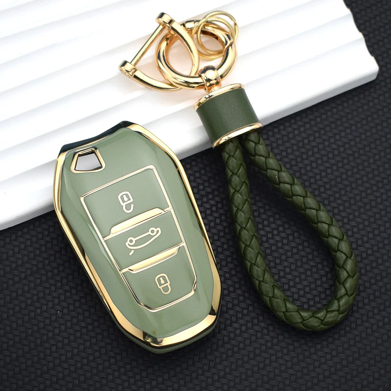 For Citroen C4 C4L C6 C3-XR Picasso DS3 DS4 DS5 Peugeot 308 408 508 2008 3008 4008 5008 TPU Car Remote Key Case Cover Shell