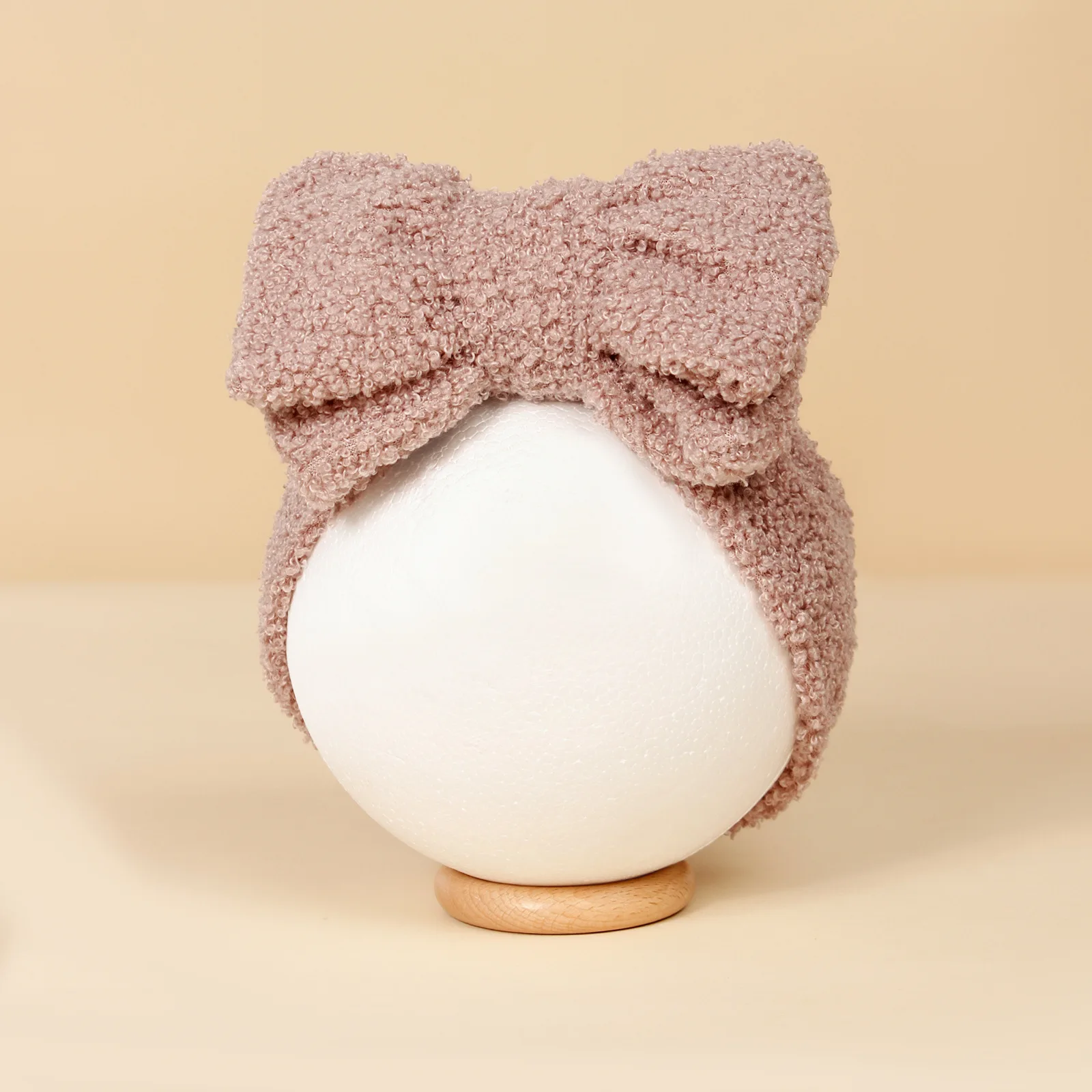 Winter Teddy Fabric Headband Baby DIY Big Bows Turban Newborn Winter Warm Large Bow Turban Headwrap Baby Girl Wide Kids Headwear