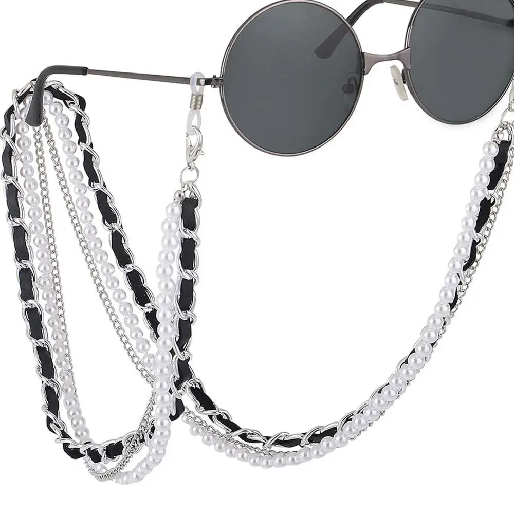 Pearl Leather Glasses Chain Trending Luxury Glasses Holder Lanyard Straps Neck Chain