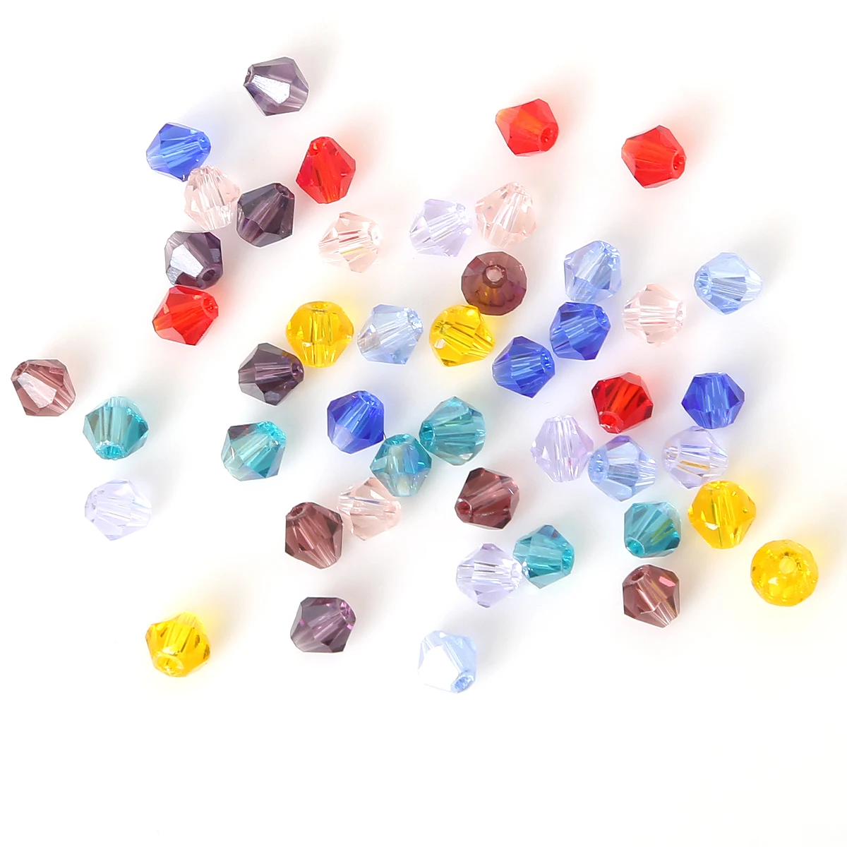 200pcs cut diamond shaped crystal glass beads DIY handmade clothing accessories making beaded loose bead jewelry accessories