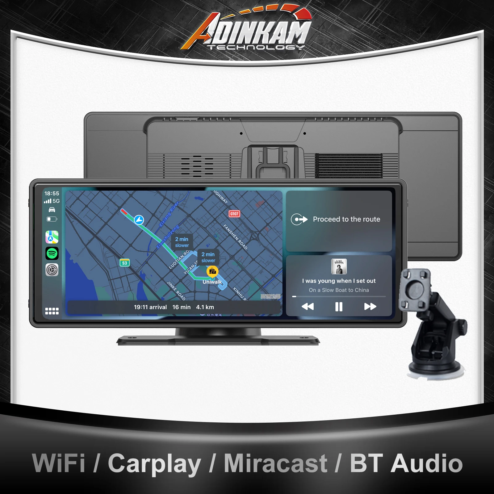 New Trend 10.26 Inch Carplay Android Auto Smart Screen Built In 5G Hz WiFi BT Support BT Audio Airplay Miracast Car Dashboard