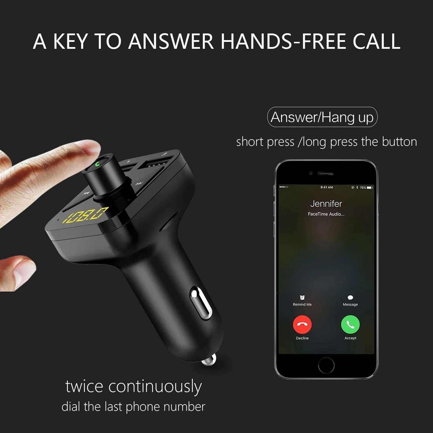 FM Transmitter Bluetooth Handsfree Car Charger Radio Dual USB Car MP3 Player 3.1A Fast Charger Adapter Car Accessories