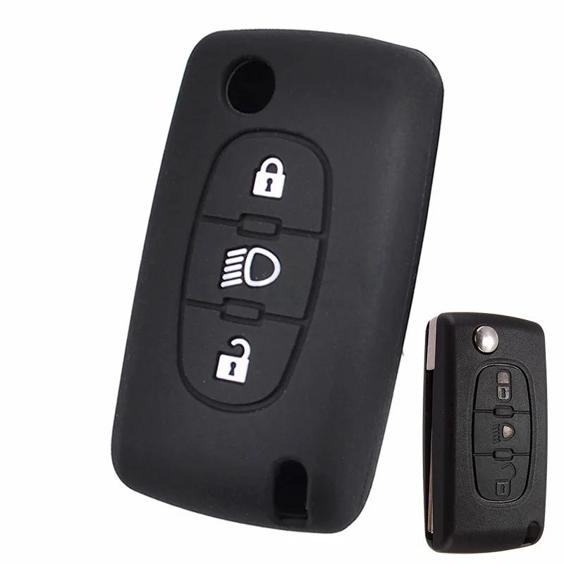 Silicone Key Case For Citroen C1 C2 C3 C4 C5 C6 C8 Picasso Xsara For Peugeot 107 206 308 307 3008 508 5008 Remote Key Fob Cover