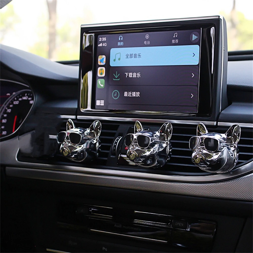 2PCS Bulldog Air Fresheners Refill Car Fragrance Diffuser Air Vent Clip Internal Accessories Vehicle Air Freshener for Cars