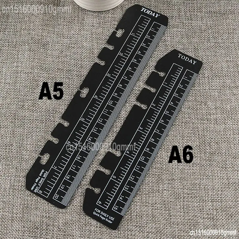 A5 A6 Transparent Black Frosted Bookmark Ruler For 6 Hole Loose Leaf Binder Notebook Planner Agenda Index Ruler Flexible Measure