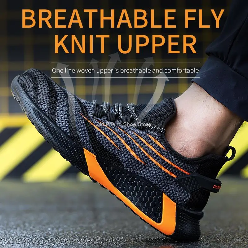 Safety Shoes Women Steel Toe Shoes Men Work Sneakers Safety Shoes Woman Lightweight Work Boots Indestructible Work Shoes Unisex