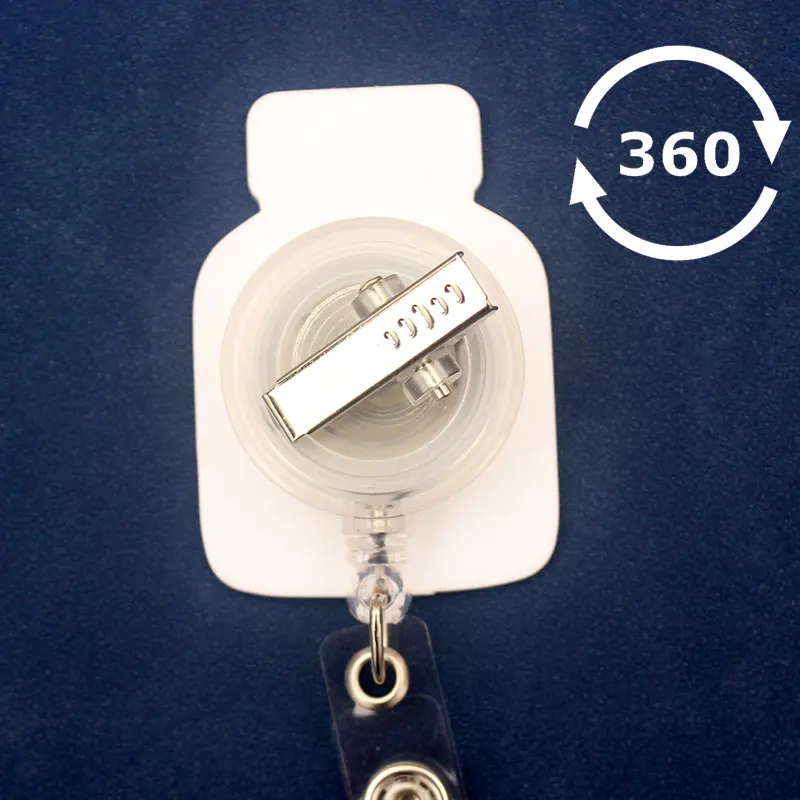 New Big Size Acrylic Medicine Bottle Nurse Badge Reel Retractable ID Badge Holder With 360 Rotating Alligator Clip Name Holder