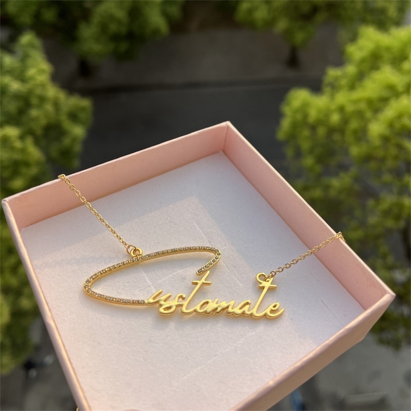 925 Sterling Silver Diamond Name Necklace, Personalized Necklace , Bling Name Necklace, Script Name Necklace, Iced Out Jewelry
