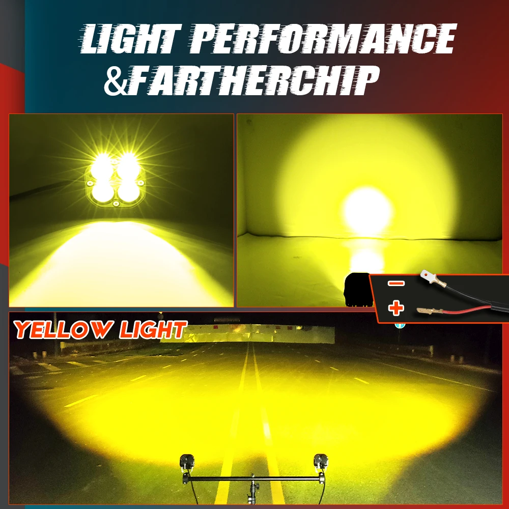 CO LIGHT 3" Led Work Lights for Cars Motorcycle Led Bar Fog Lights 15000LM Spotlight DRL Pod Lamps for Auto 4x4 Offroad ATV 12V