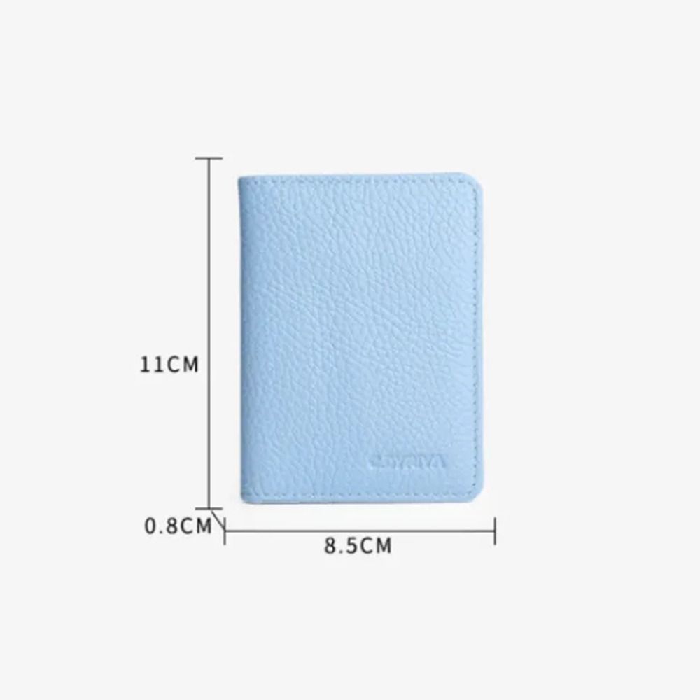 Multi-card Slot Solid Color Portable Leather Card Case Universal Bank Card Credit Card ID Bus Card Holder Travel Card Organizer