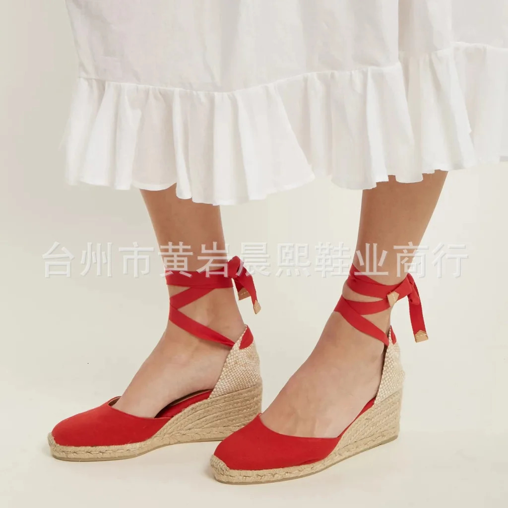 Womens Espadrille ankle strap sandals comfortable slippers womens casual shoes breathable flat hemp canvas pump 240517