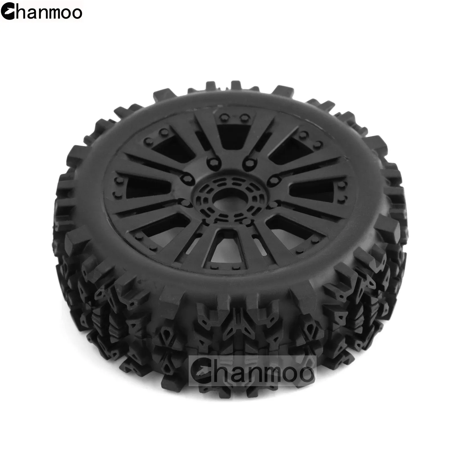 Chanmoo RC 1/8 Off-road Car Tires Buggy Wheels Tyres With 17mm Hub for KYOSHO HPI LOSI HSP GT2 Hobao Redcat Axial Traxxas Vkar