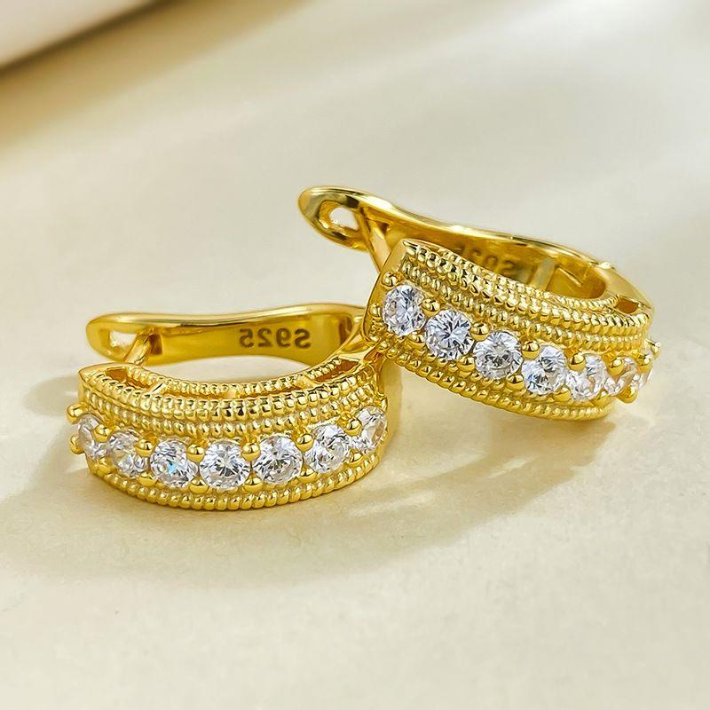 14K Gold Moissanite Diamond Hoop Earring 100% Real 925 Sterling Silver Party Wedding Earrings for Women Engagement Jewelry Gift Endmw
