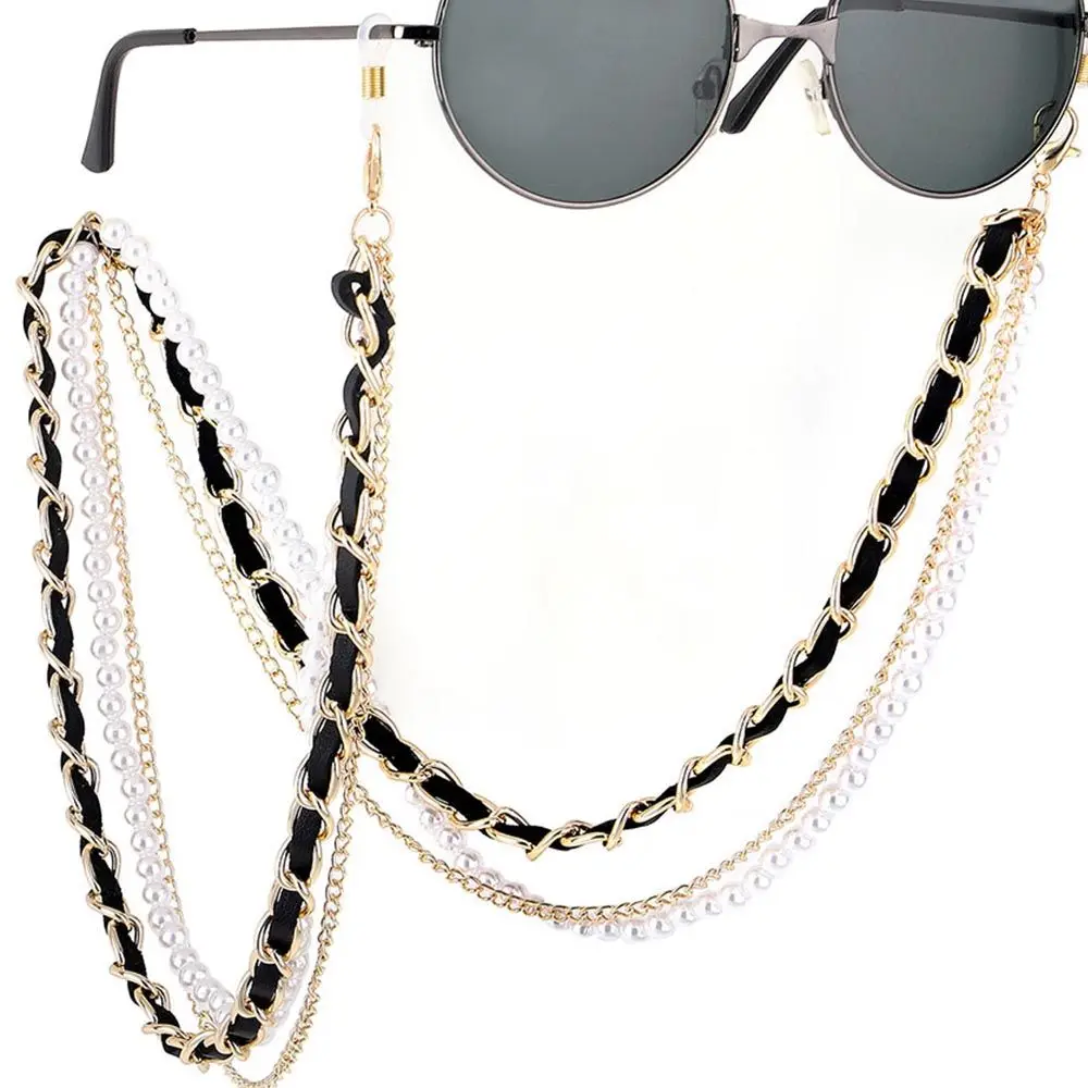 Pearl Leather Glasses Chain Trending Luxury Glasses Holder Lanyard Straps Neck Chain