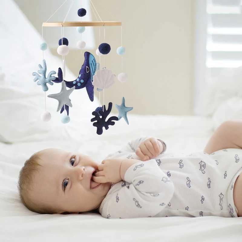 Mobiles# Baby Rattles Toys 0-12 Months Musical Newborn Cute Whale Animal Crib Bed Bell Mobile Toddler Rattles Carousel For Cots Kids Gift Q240525
