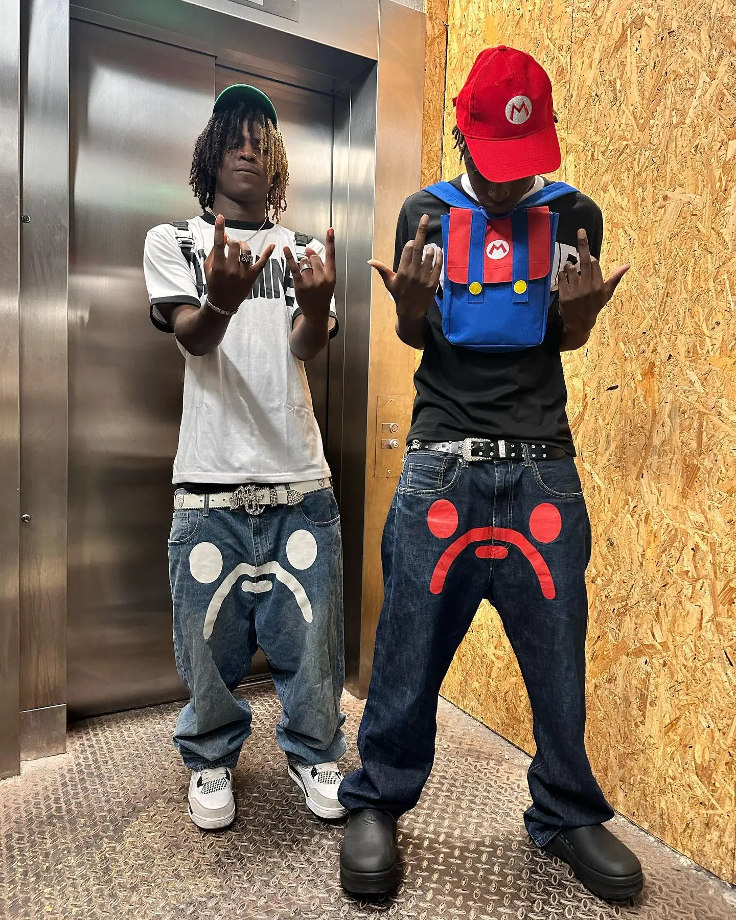 Y2K Jeans Mens Harajuku Hip Hop Retro Graphic Print Baggy Jeans Denim Pants New Punk Rock Gothic High Waisted Wide Leg Trousers