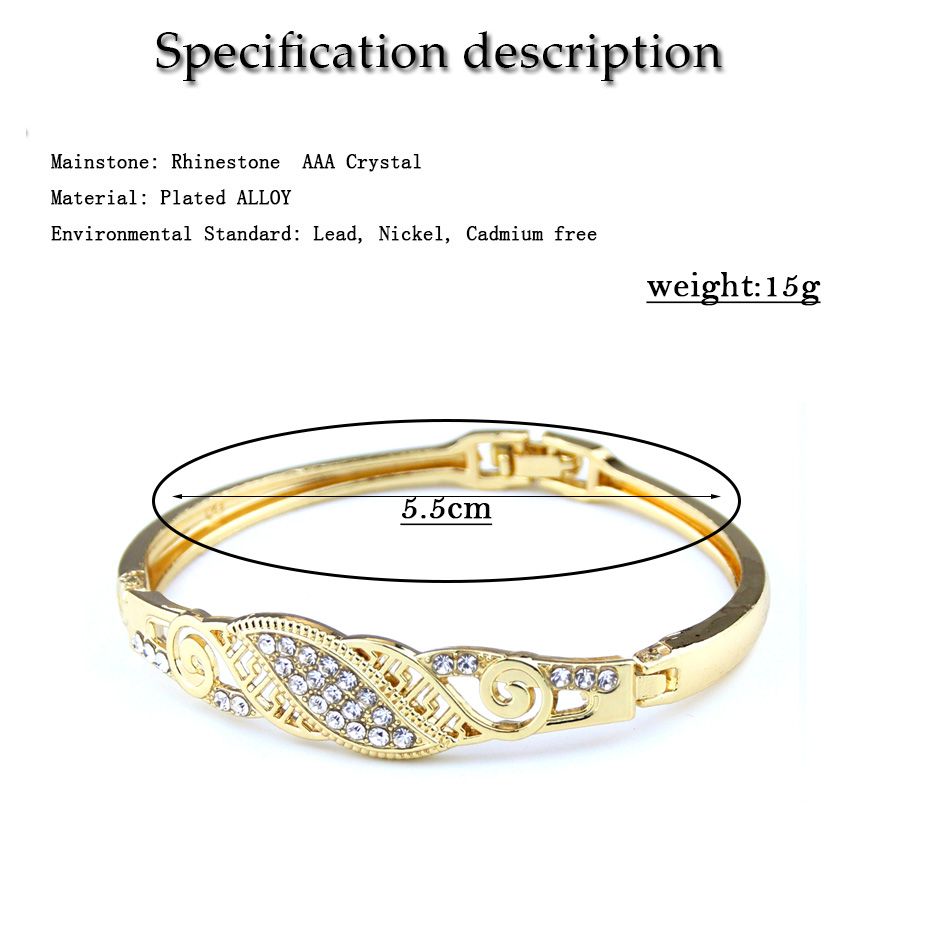 Sunspicems Arabic Thin Bracelet Sets Women Crystal Wrist Bangle Gold Color Bride Wedding Jewelry Morocco Bracelet Festival Gift