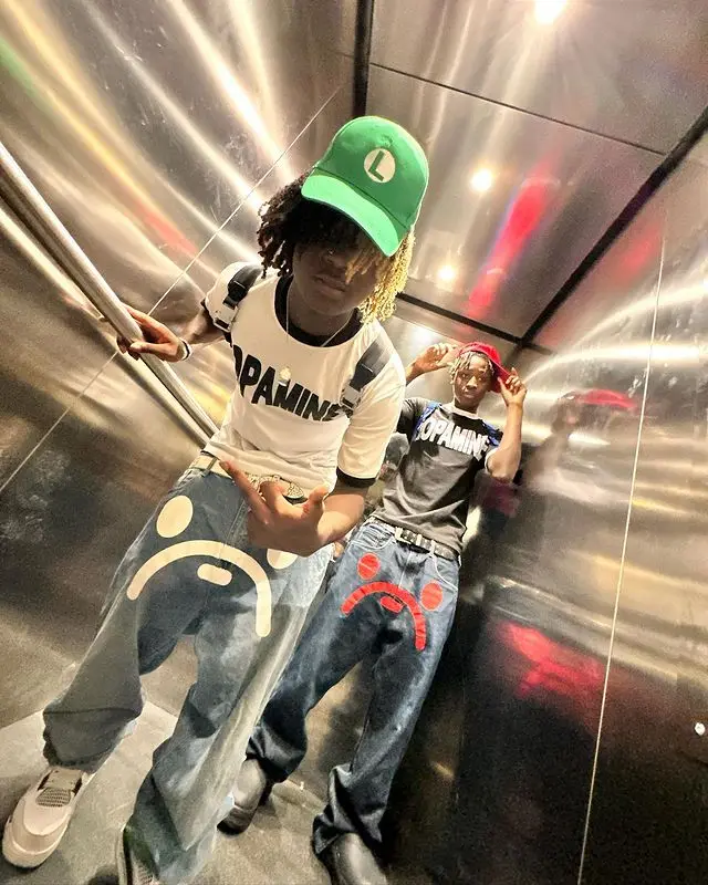 Y2K Jeans Mens Harajuku Hip Hop Retro Graphic Print Baggy Jeans Denim Pants New Punk Rock Gothic High Waisted Wide Leg Trousers