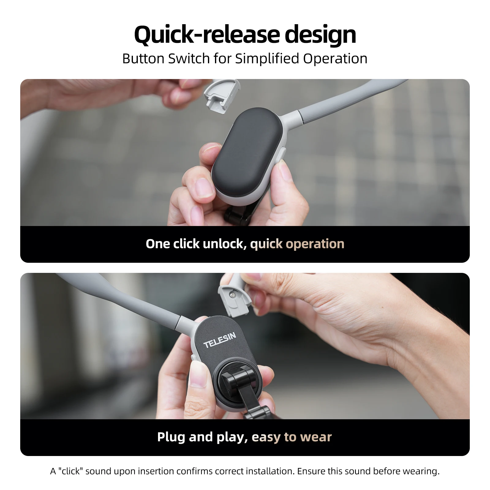 TELESIN Magnetic Neck Holder Mount Necklace MagSafe Tripod Grip for Smartphones Iphone 12 13 14 15 Android Sumsung Accessory
