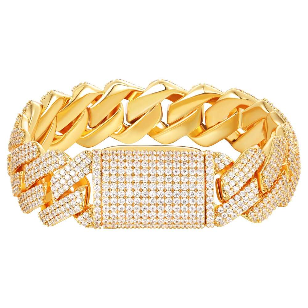 Miami Moissanite Cuban Link Chain Pass Dimond Tester 12Mm Wide Micro Paved 2 Row Diamond Iced Out Chain Necklace Rapper Hip Hop Gold Jewelry Chains