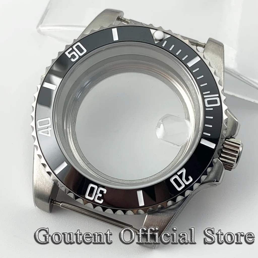 Goutent 40mm Cases Men's Watch Ceramic Bezel Sapphire Glass Fit NH34 NH35 NH36 Miyota 8215 821A ETA 2824 PT5000 Movement