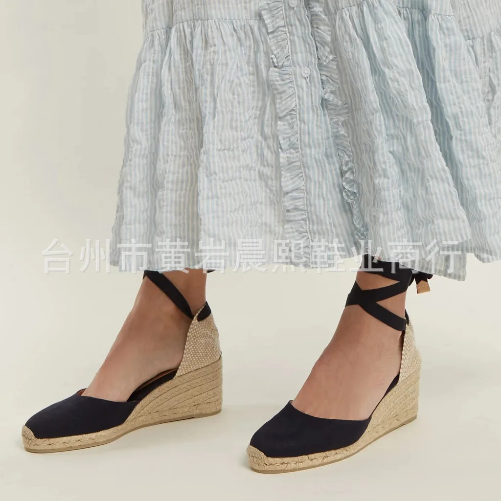 Womens Espadrille ankle strap sandals comfortable slippers womens casual shoes breathable flat hemp canvas pump 240517